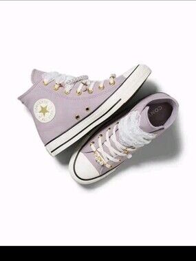 Converse High Top Sneakers in Light Lavender with White Accents